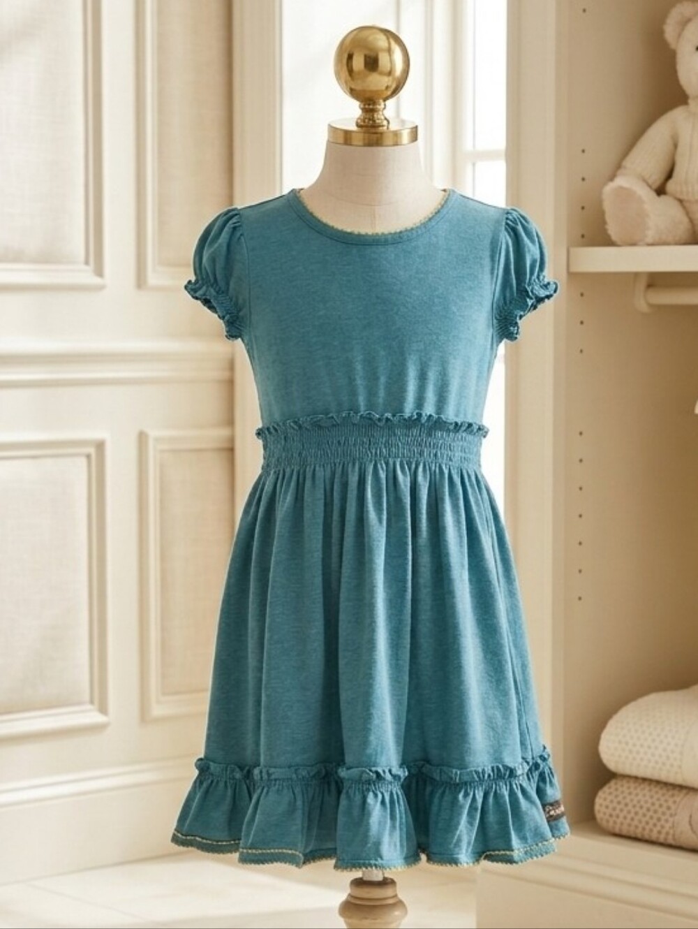 Matilda Jane Puff Sleeve Ruffle Hem T-Shirt Dress Sz 4